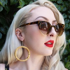 Natural Bamboo Large Hoop Earrings